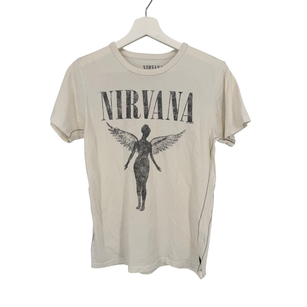 Trunk Ltd Free People Nirvana In Utero Tee XS Cream Good Graphic Band Shirt